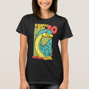 Camiseta Rawr I'm 10 Birthday Girls 10th Birthday Dino Apa