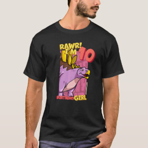 Camiseta Rawr I'm 10 Birthday Girls 10th Birthday Dino Kent