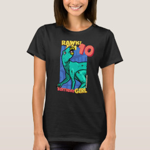 Camiseta Rawr I'm 10 Birthday Girls 10th Birthday Dino Zeph