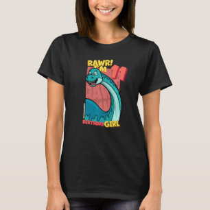 Camiseta Rawr I'm 11 Birthday Girls 11 Birthday Dino Bron