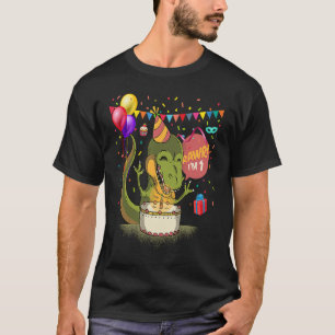 Camiseta Rawr I'm 1 primeiro aniversario Dinossauro Garota