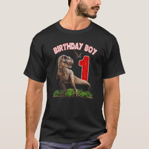 Camiseta Rawr I'm 1rua Dinossauros Birthday Boy 1 Anos Re