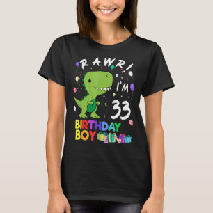 Camiseta Rawr I'm 33 White Dinosaur Aniversário