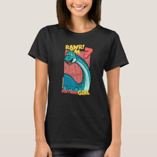 Camiseta Rawr I'm 7 Birthday Girls 7 Birthday Dino Bronto
