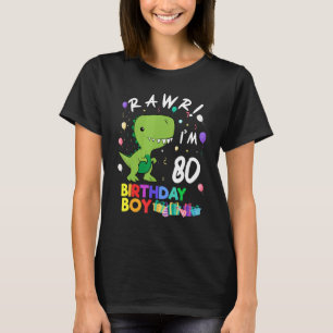 Camiseta Rawr I'm 80 Cute Dinossaur Aniversário