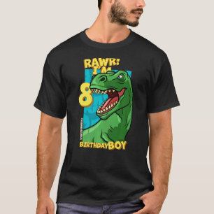 Camiseta Rawr I'm 8 Birthday Boys 8th Birthday Dino Tyranno