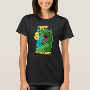 Camiseta Rawr I'm 8 Birthday Boys 8th Birthday Dino Tyranno