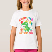 Rawr I'm 8 Dinossaur Birthday Girl