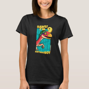 Camiseta Rawr I'm 9 Birthday Boys 9th Birthday Dino Deinony