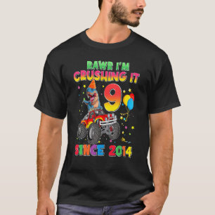 Camiseta Rawr I'm 9 Esmagando 2014 Monster Truck Dinosaur