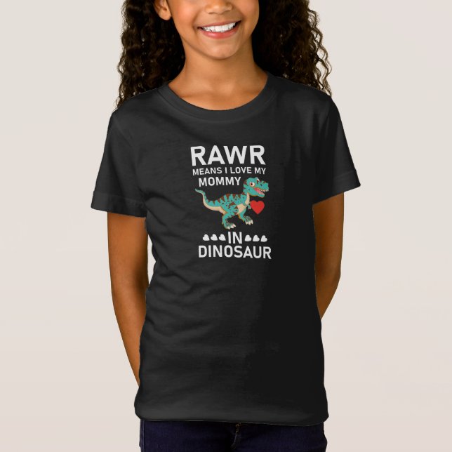 Camiseta Rawr quer dizer que adoro minha Mamãe na Da Mãe do (Frente)