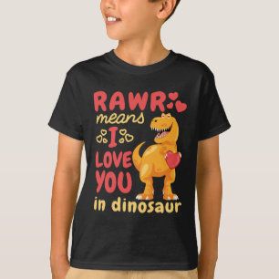 Camiseta Rawr quer dizer que te amo no Dia de os namorados