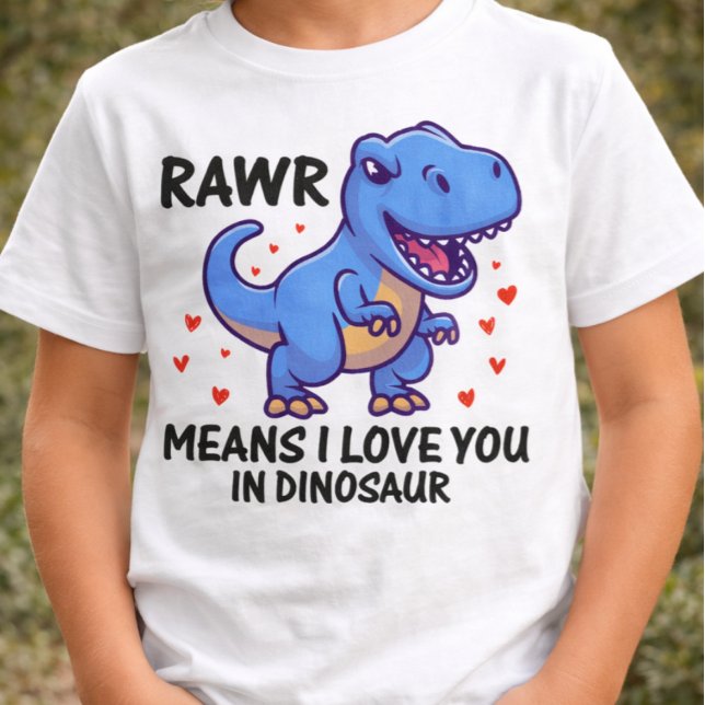 Camiseta RAWR Significa Eu Te Amo Em Dinossauro (Rawr Means I Love You Cute Dinosaur Funny Kids Valentine)
