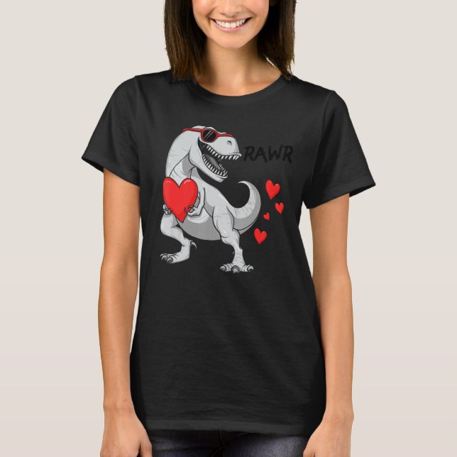 Camiseta Rawr T Rex Girls Boys Kids Dinossaur Dia de os nam (Frente)