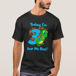 Camiseta Rawr, tenho 3 dinossauros, 3 Dino T-Rex, 3 anos