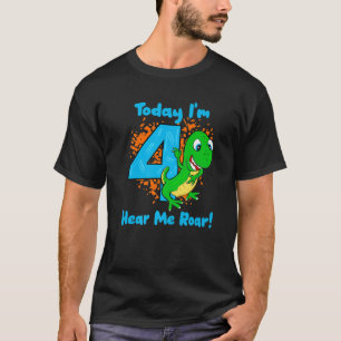Camiseta Rawr, tenho 4 dinossauros 4 Dino T-Rex 4 anos B