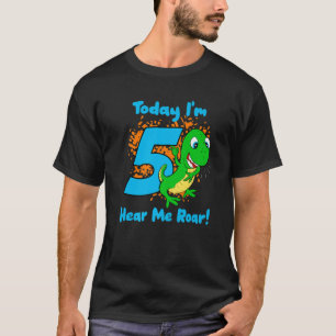 Camiseta Rawr, tenho 5 dinossauros 5 Dino T-Rex, 5 anos B