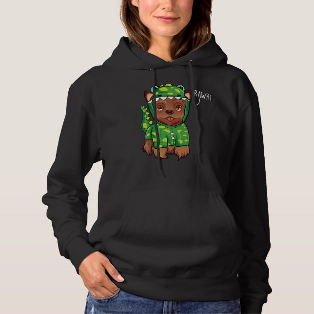 Camiseta Rawr Yorkshire Terrier Dinosaur (Frente)