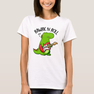 Camiseta Rawrk E Roll Crote Rocker Dinossaur Pun