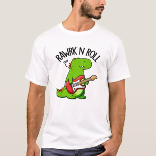 Camiseta Rawrk E Roll Crote Rocker Dinossaur Pun