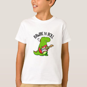 Camiseta Rawrk E Roll Funny Rocker Dinossaur Pun