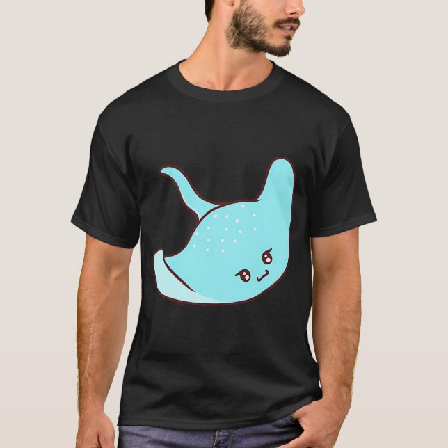 Camiseta Raya azul brilhante fofa (Frente)
