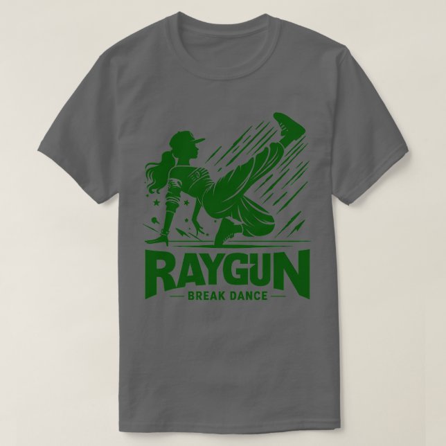 Camiseta Raygun Break Dancer Green Color Equipe Austrália p (Frente do Design)