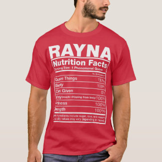 Camiseta Rayna Nutrition FactsRayna Name Birthday