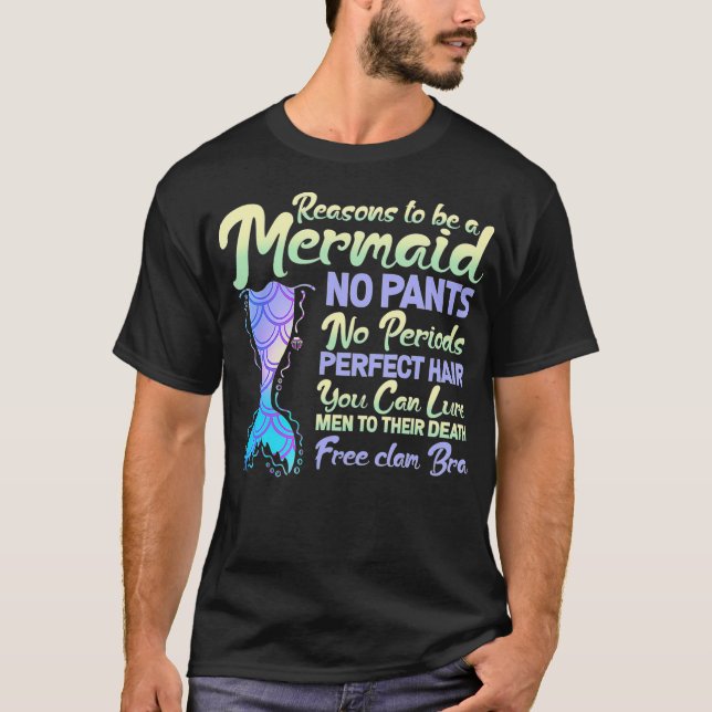 Camiseta Razões Para Ser Uma Sereia Cuta (Frente)