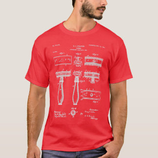 Camiseta Razor Patent Barber Art Blueprint