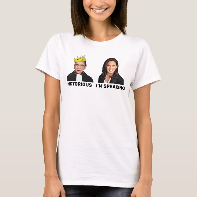 Camiseta RBG Notorious Kamala Harris, estou falando (Frente)