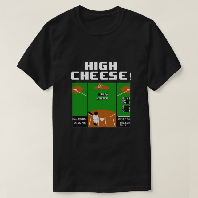 Camiseta RBI Baseball High Cheese Retro Game Essential (Frente do Design)