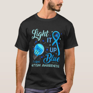 Camiseta Rd Acende Azul Autismo Sensibilização Crianças Hom