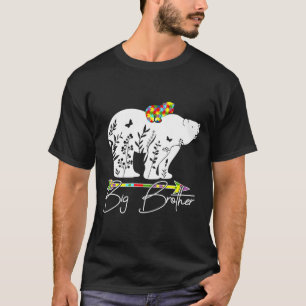 Camiseta Rd Grande Irmão Autismo Consciência Irmão Urso Org
