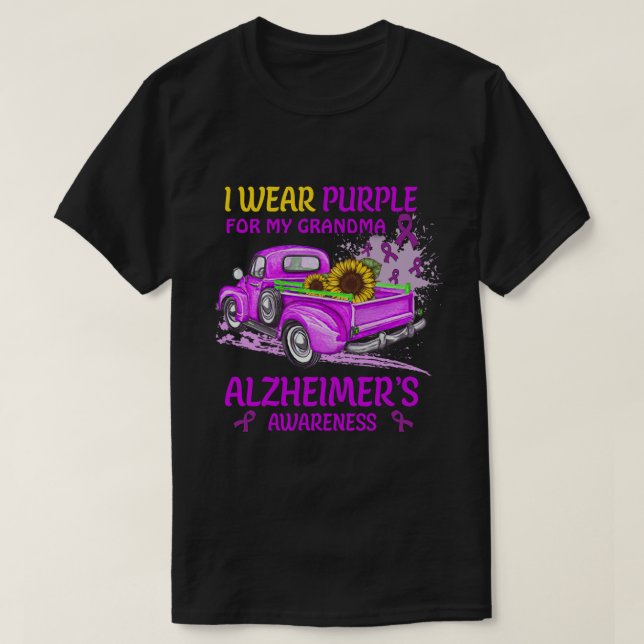 Camiseta RD I Veste Roxo Para Minha Avó, Alzheimers Ciente (Frente do Design)
