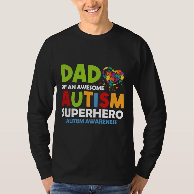 Camiseta Rd Pai Autismo De Um Incrível Autismo Autismo Auti (Frente)