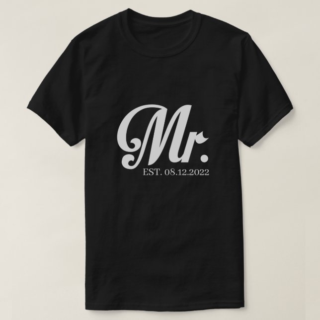 Camiseta RD Personalizado Sr. e Sra. Shirt, Recem casados (Frente do Design)