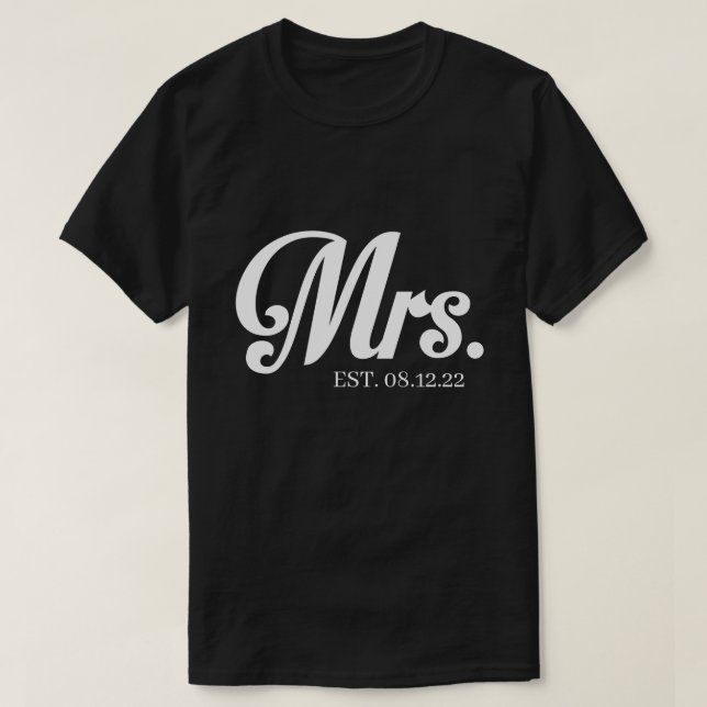 Camiseta RD Personalizado Sr. e Sra. Shirt, Recem casados T (Frente do Design)