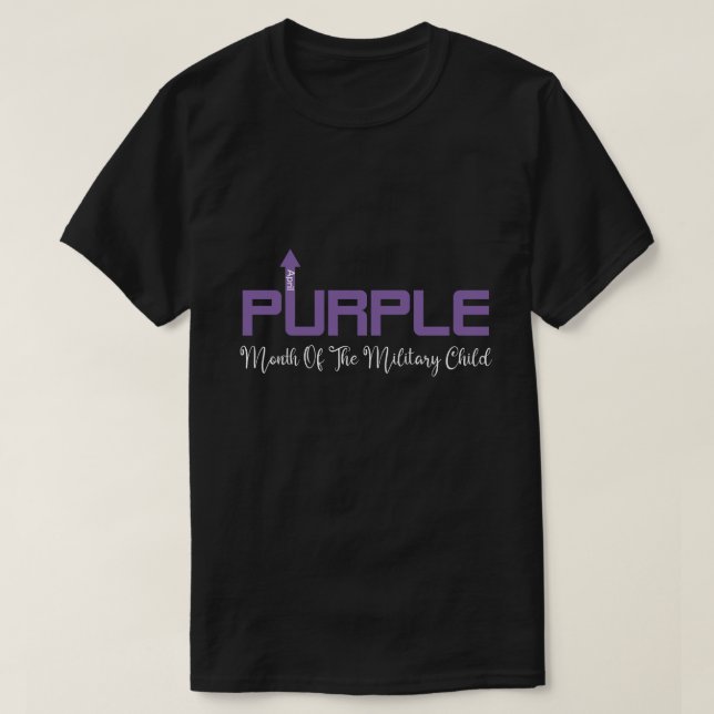 Camiseta RD Purple Up T Shirt Mês De Crianças Militares  (Frente do Design)