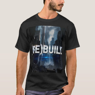 Camiseta (RE)CONSTRUIR - Texto Cromo sobre as Ruínas da Cid