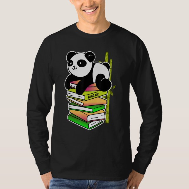 Camiseta read me panda teaching reading learning bamboo (Frente)