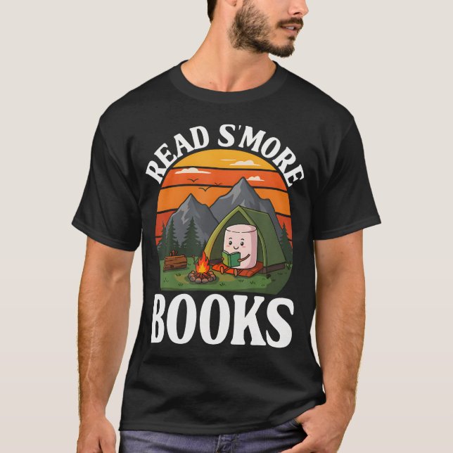 Camiseta Read S'More Books Camping Outdoors Travel Campfire (Frente)