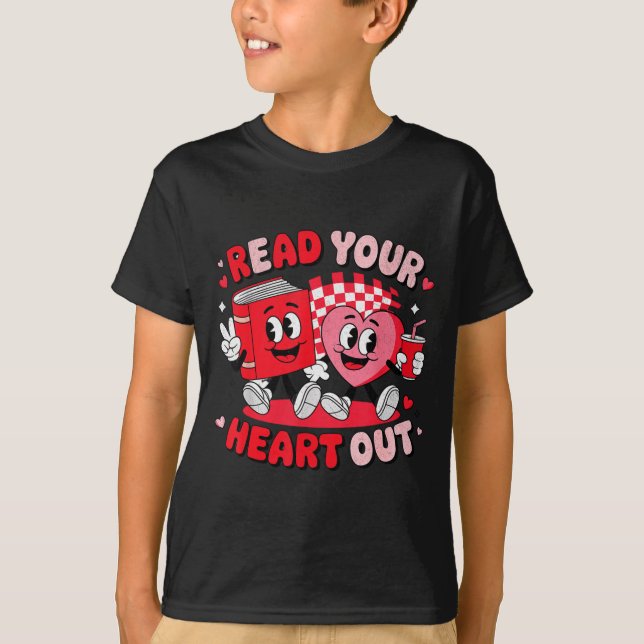 Camiseta Read Your Heart Out Valentine's Day Retro Teacher  (Frente)