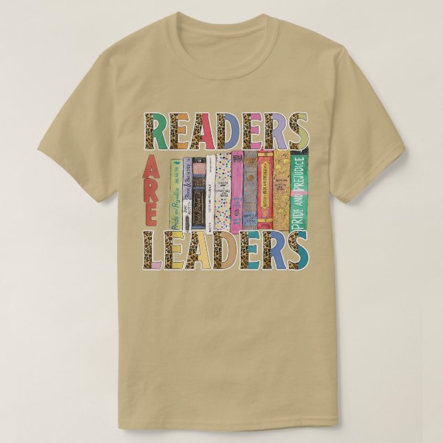 Camiseta Readers Are Leaders Boho Leopard Book Lover Back T (Frente do Design)