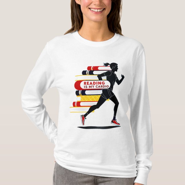 Camiseta Reading is My Cardio T-Shirt: Fun Book Lover Desig (Frente)