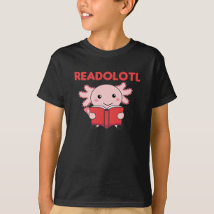 Camiseta Readolescente Um Axolotl Que Lê Muitos Livros