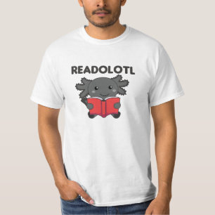 Camiseta Readolescente Um Axolotl Que Lê Muitos Livros