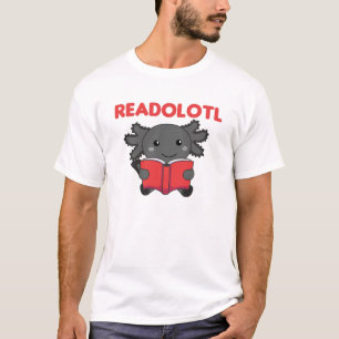Camiseta Readolescente Um Axolotl Que Lê Muitos Livros