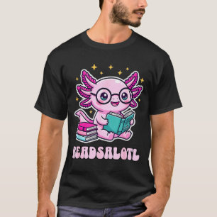 Camiseta Readsolotl kawaii axolotl engraçado livro leitura 