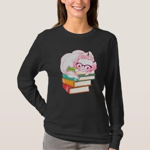 Camiseta Readsolotl Ler Livro Axolotl Lendo Livros de Peixe